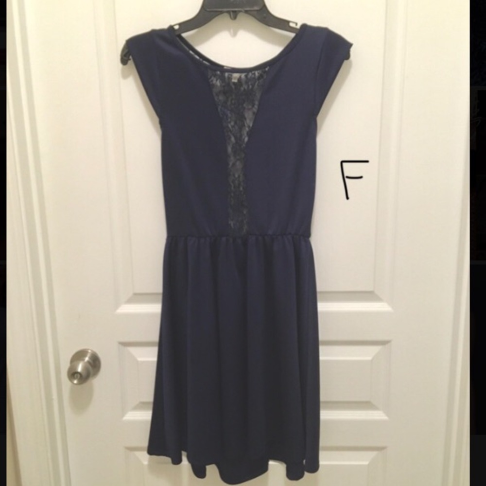 LIKE NEW Navy Lacey Cocktail Dress
